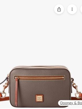 Dooney & Bourke Taupe Pebble Leather Crossbody with Tan Accents